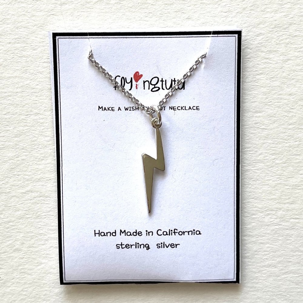 silver lightning bolt neckalce